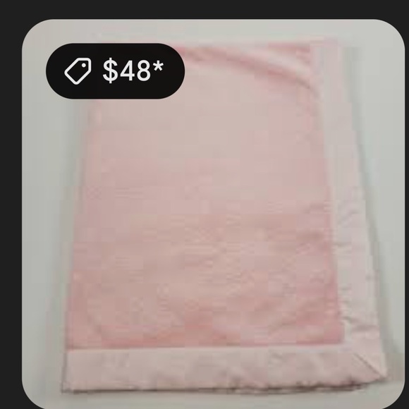 Quiltex Vintage Soft Pink Blanket with Floral Embroidery NEW